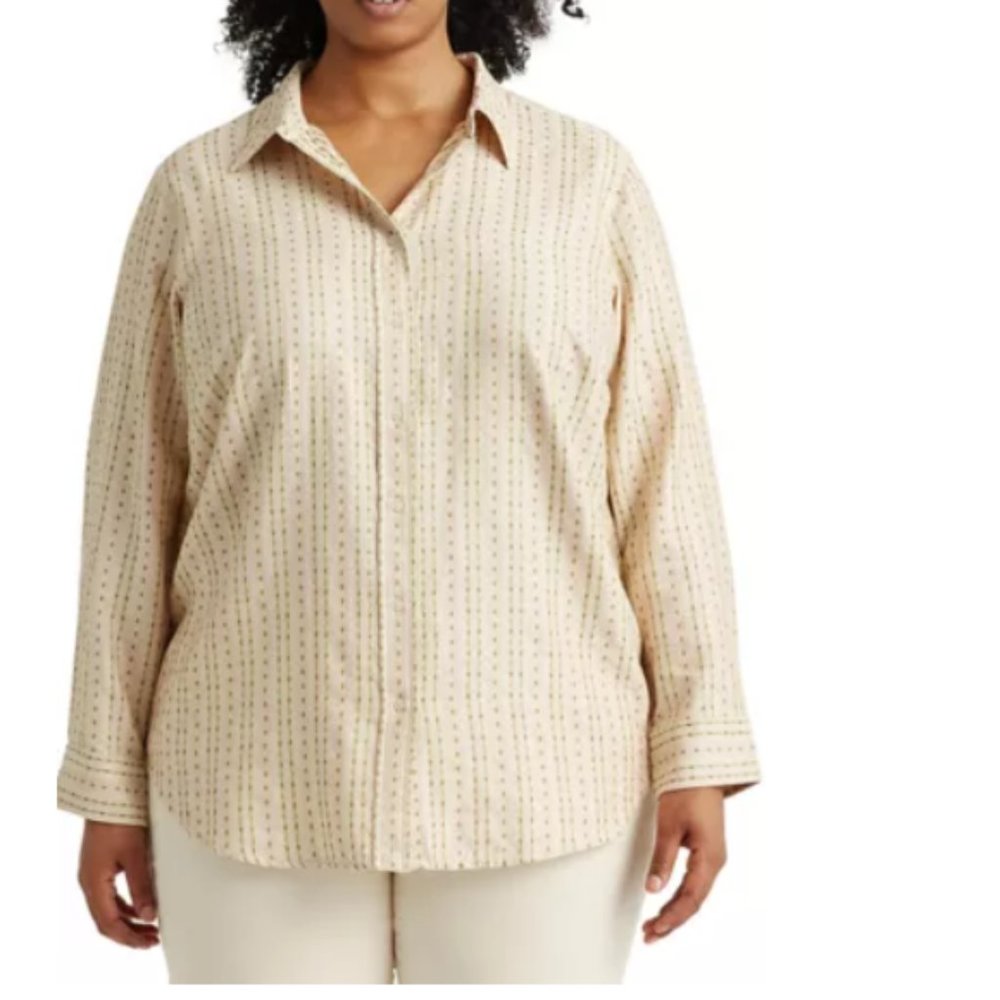 Lauren Ralph Lauren  Floral Striped Jacquard Shirt